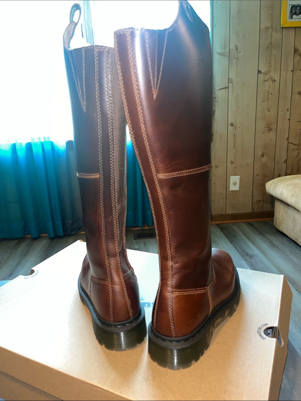 Dr. Martens Brown Leather Knee-High Boots (Amaayah Hi) - Picture 7 of 8
